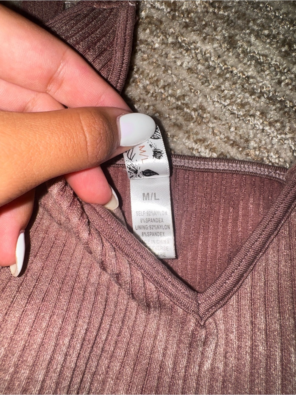 Mossimo Supply Co. Ribbed V-Neck Tank — Brown - Picture 2 of 3